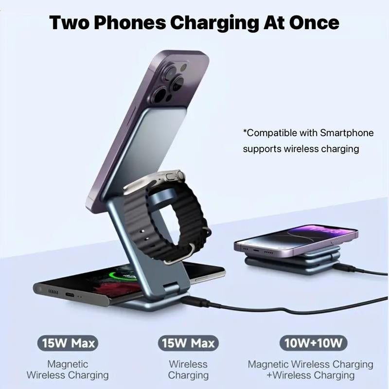 3In1 Wireless Fast Charging Station for Iphone 17/16/15/14/13/12 Series, Airpods 3/2/Pro, Iwatch 