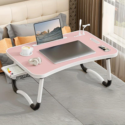 Ultra Large Portable Laptop Bed Table - Multi Functional Tray Holder with Cup Holder and Drawer