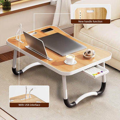 Ultra Large Portable Laptop Bed Table - Multi Functional Tray Holder with Cup Holder and Drawer