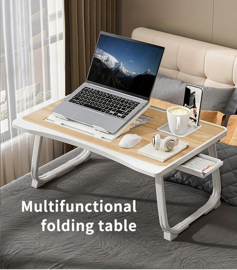 Ultra Large Portable Laptop Bed Table - Multi Functional Tray Holder with Cup Holder and Drawer