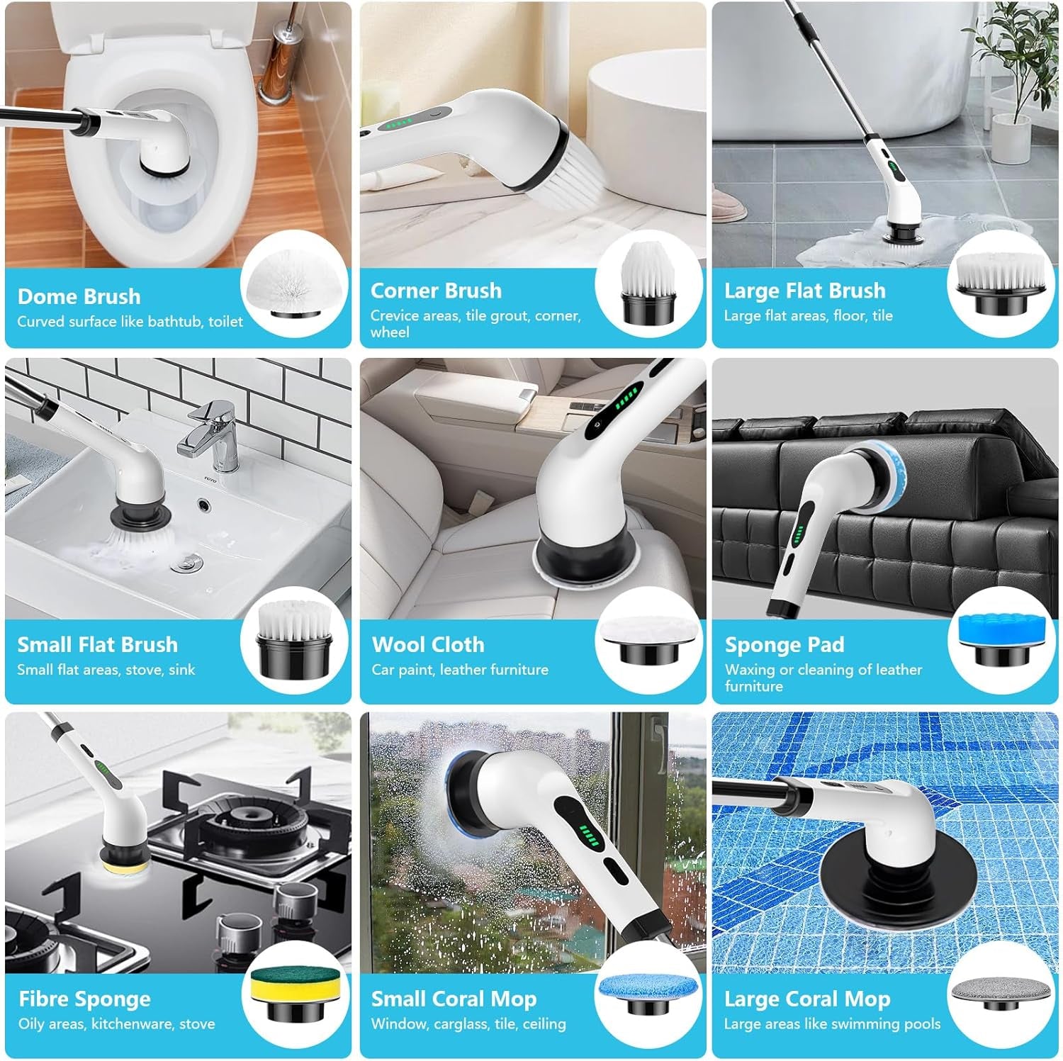 Electric Spin Scrubber, Cordless Cleaning 