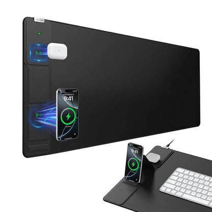 Wireless Charging Mouse Pad with Foldable Phone Holder