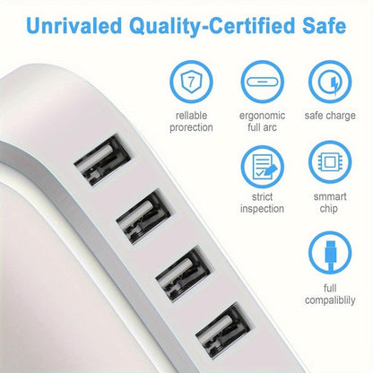 5-Port USB Charging Station, Multi-Functional 