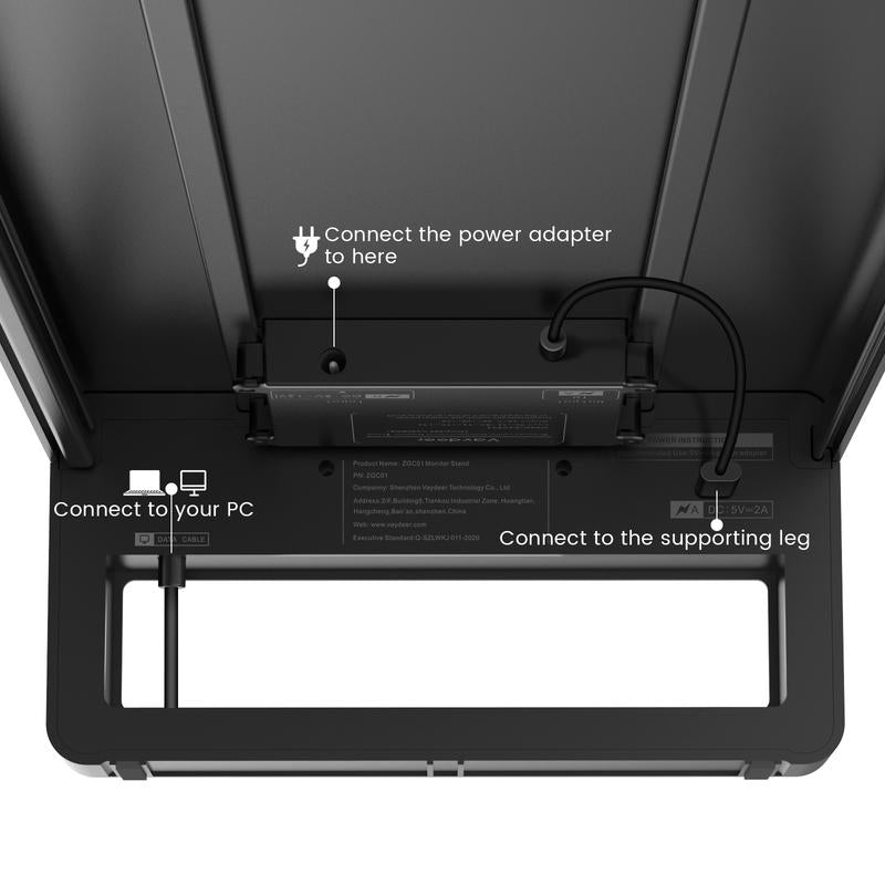 Dual Monitor Stand with Wireless Charging and 4 USB Ports