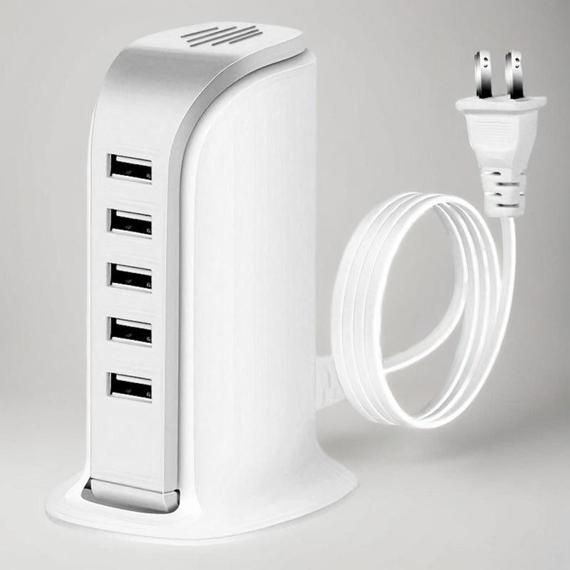 5-Port USB Charging Station, Multi-Functional 