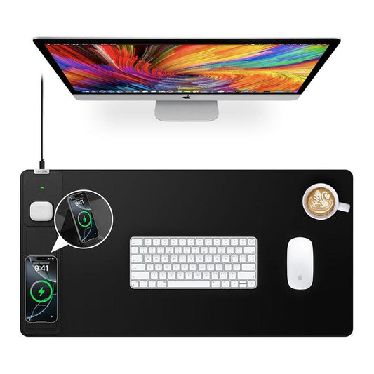 Wireless Charging Mouse Pad with Foldable Phone Holder