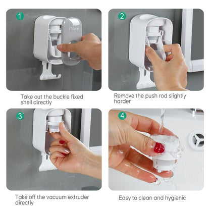 2 in 1 Toothbrush Holder & Toothpaste Dispenser