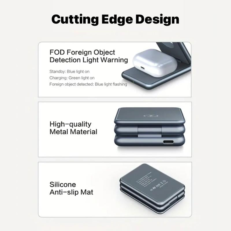 3In1 Wireless Fast Charging Station for Iphone 17/16/15/14/13/12 Series, Airpods 3/2/Pro, Iwatch 